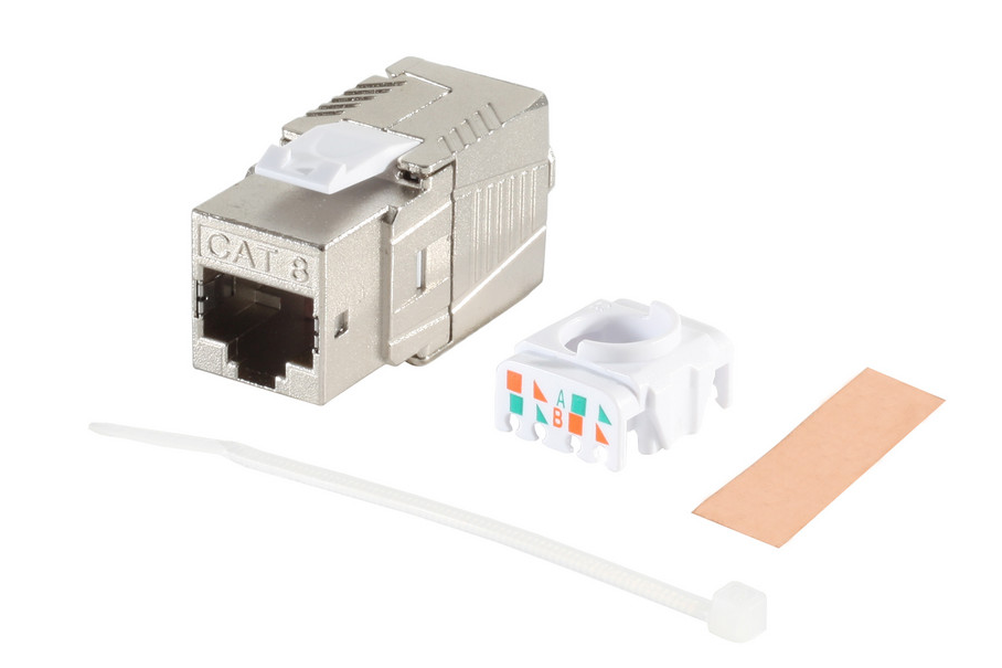 RJ-45 Keystone, werkzeuglos, zertif., Cat. 8.1