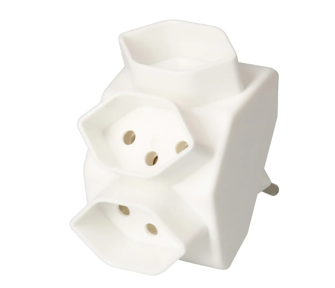 Fiche de dérivation 3x type 13/ 3 broches noir