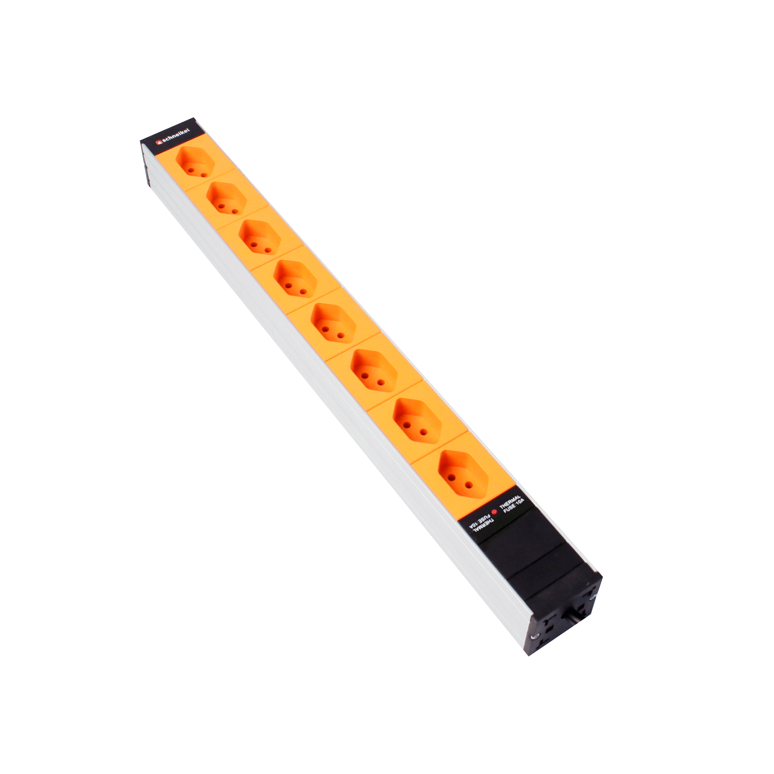 Steckdosenleiste 19" 1HE, 8 x T13 orange, Thermal Fuse 10A