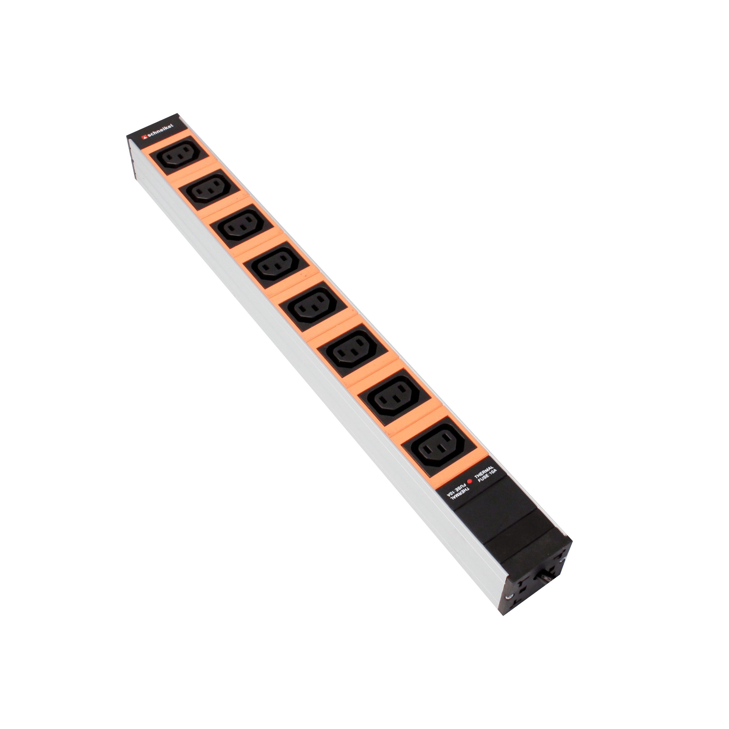 Steckdosenleiste 19" 1HE, 8 x C13 orange, Thermal Fuse 10A