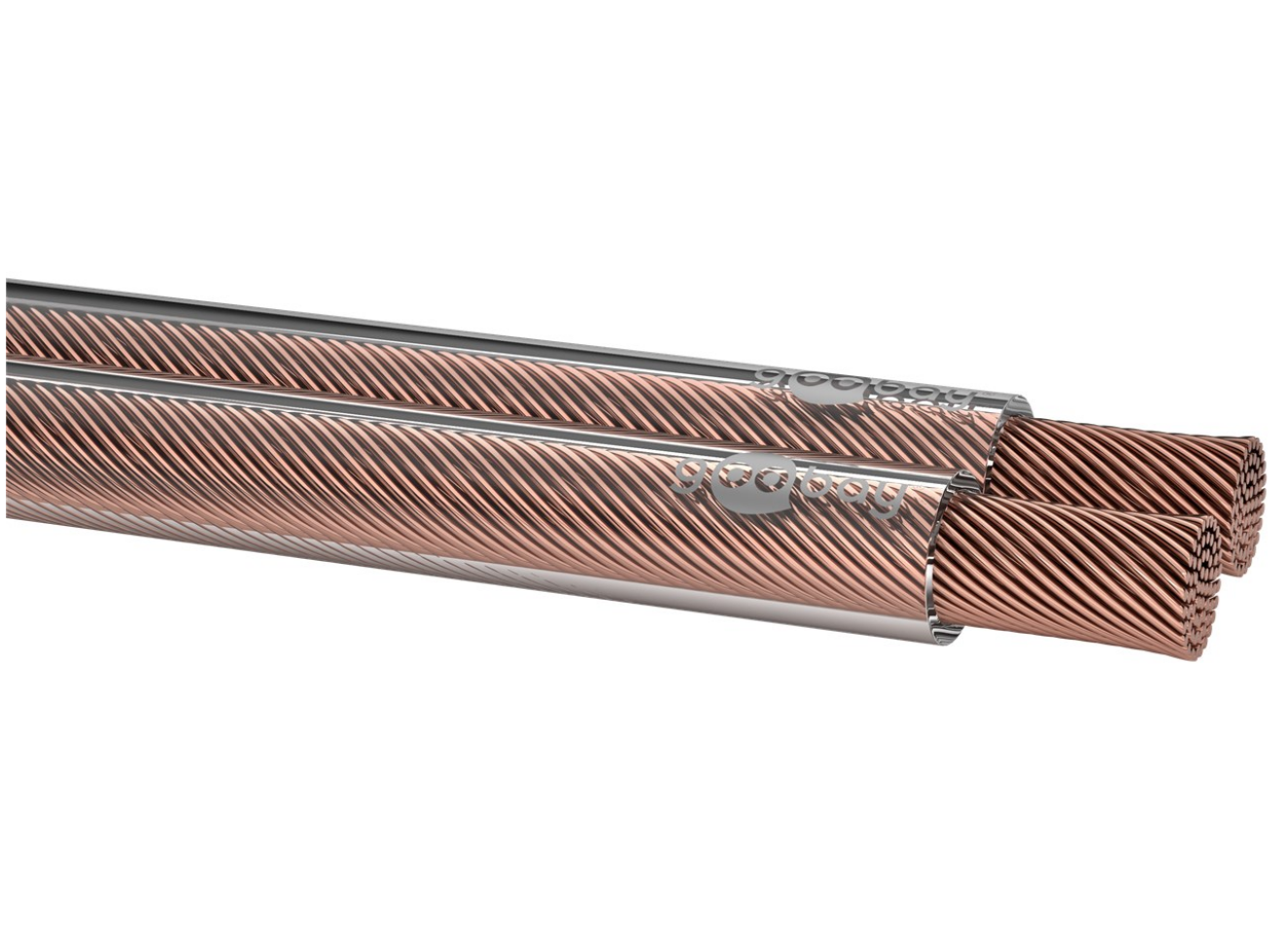 Cavo per altoparlanti CU trasparente, bobina, sezione 2 x 0,75 mm²