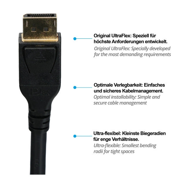 DisplayPort 1.4 Kabel Premium St.-St. LSOH UltraFlex UL EMV