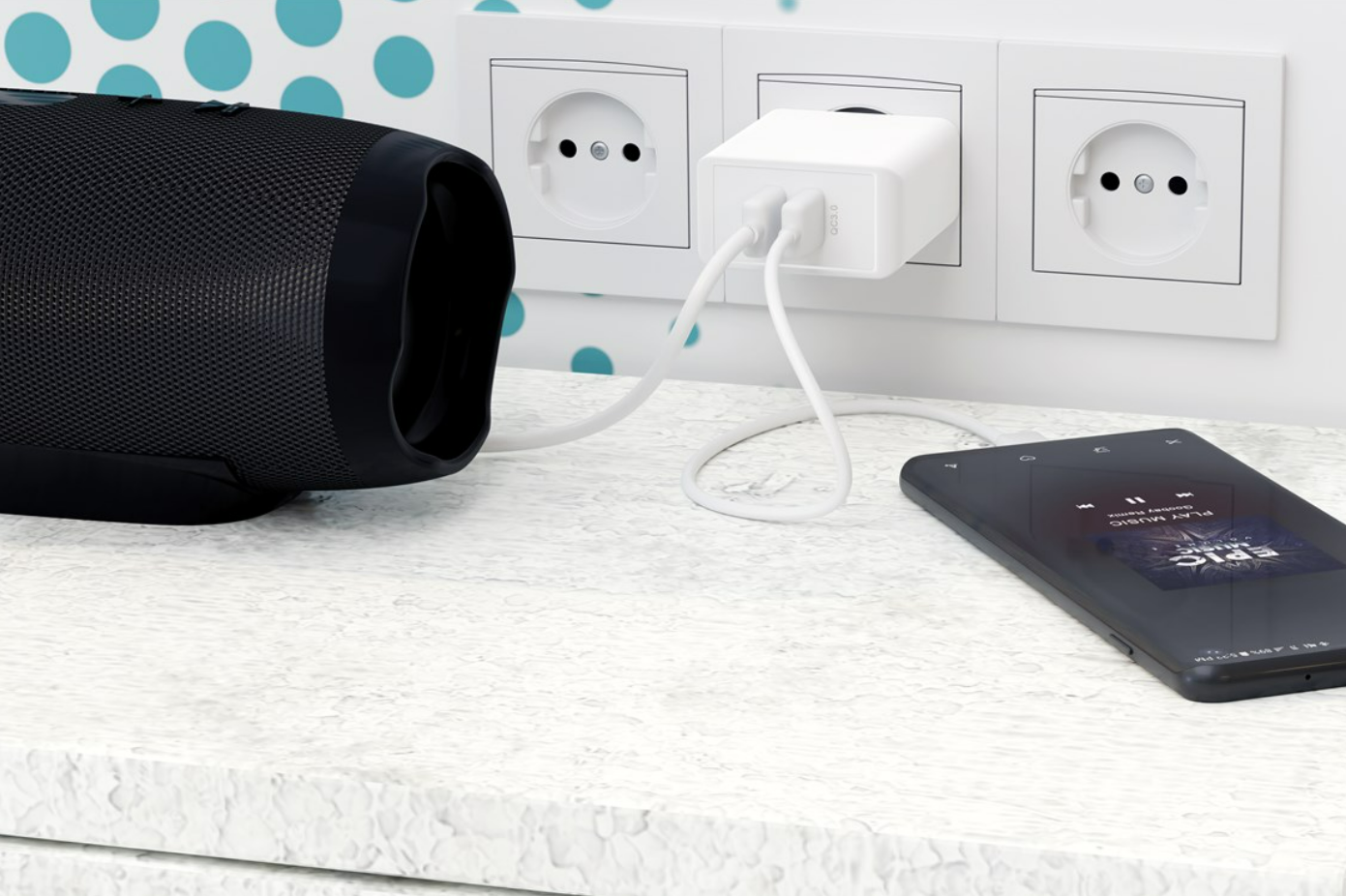 Dual-USB Schnellladegerät QC 3.0 (28 W)