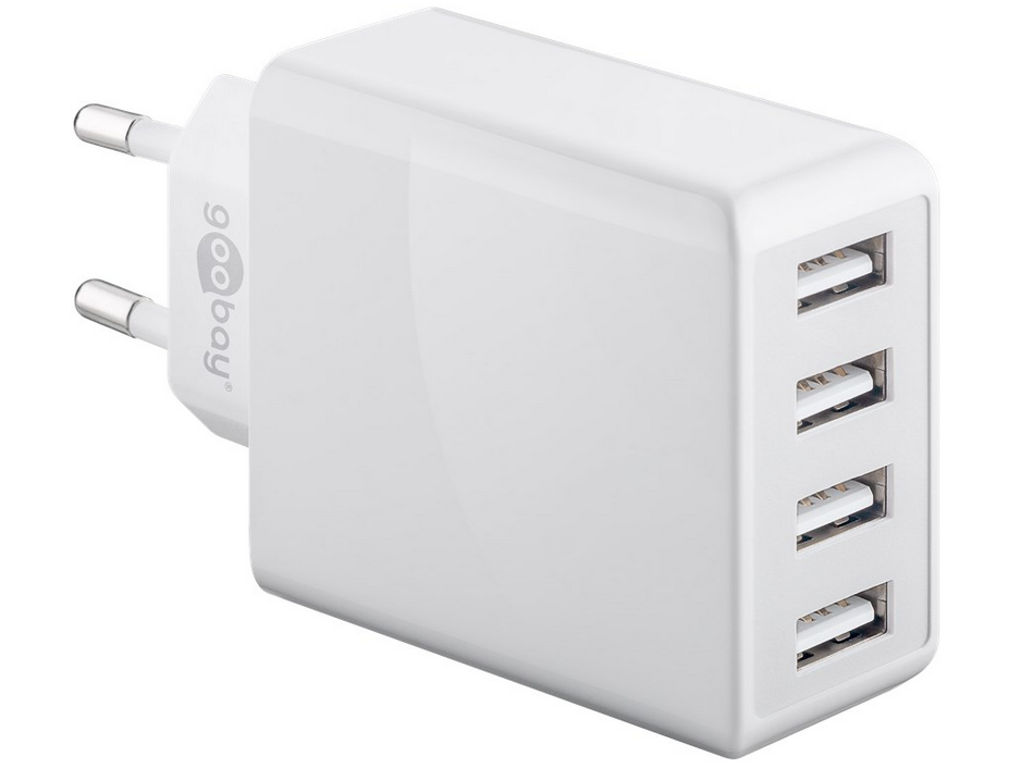 Caricatore USB a 4 vie (30 W) bianco