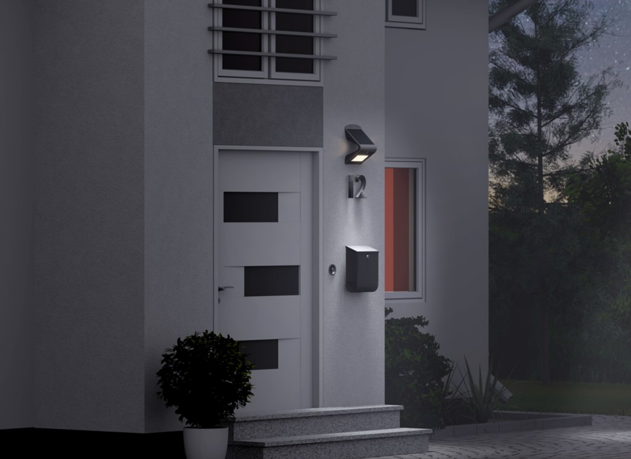 Applique solaire LED avec détecteur de mouvement, 3,2 W, noire