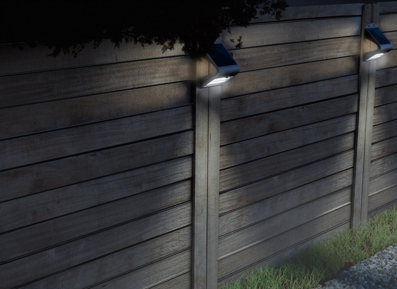 Applique solaire LED avec détecteur de mouvement, 3,2 W, noire