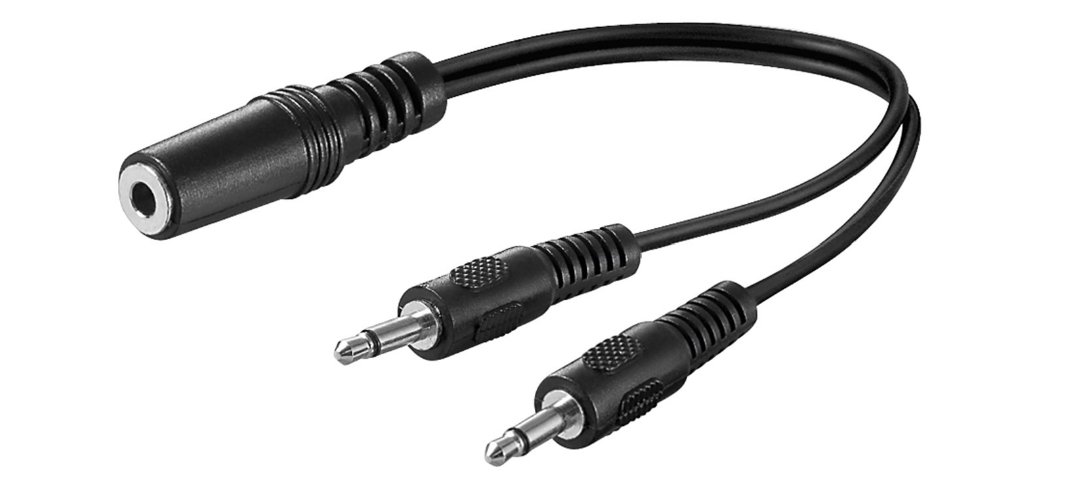 Audio Y-Kabeladapter 3,5 mm, 1x Stereo-Buchse zu 2x Mono-Stecker