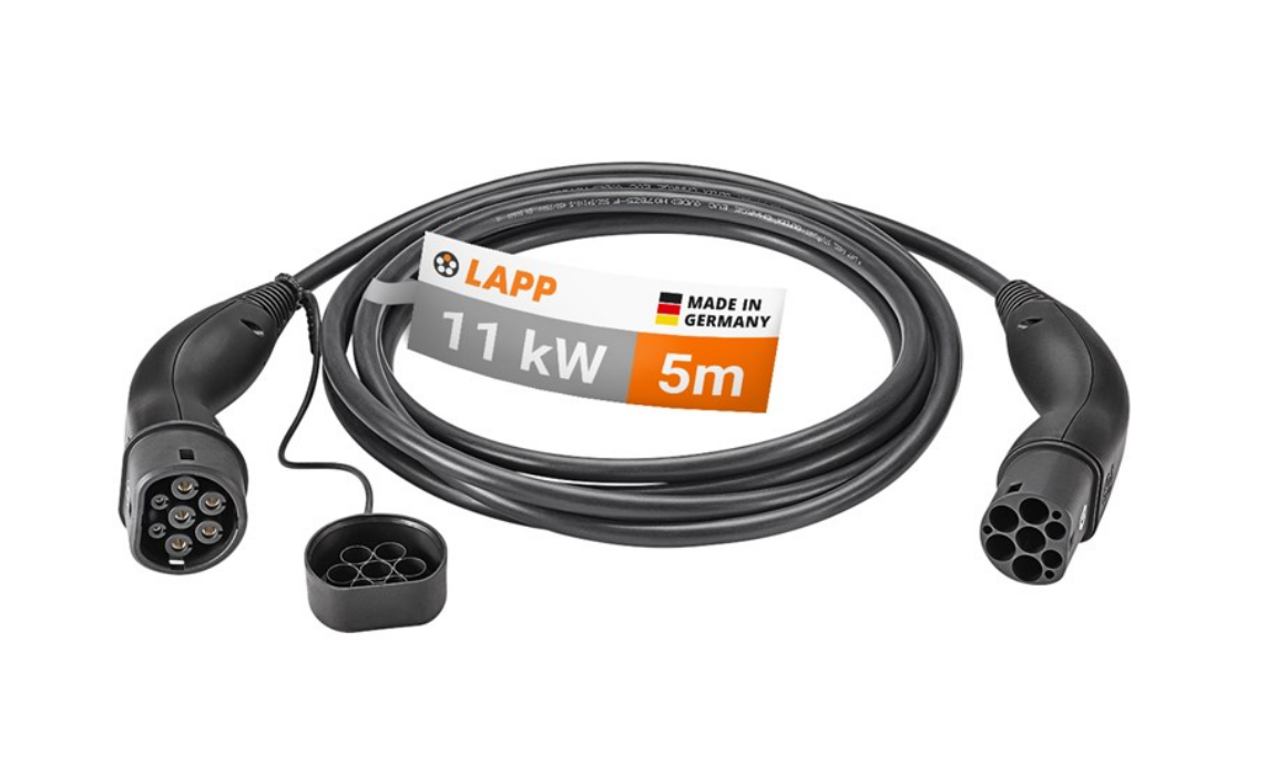 Câble de charge de type 2, jusqu'à 11 kW, noir