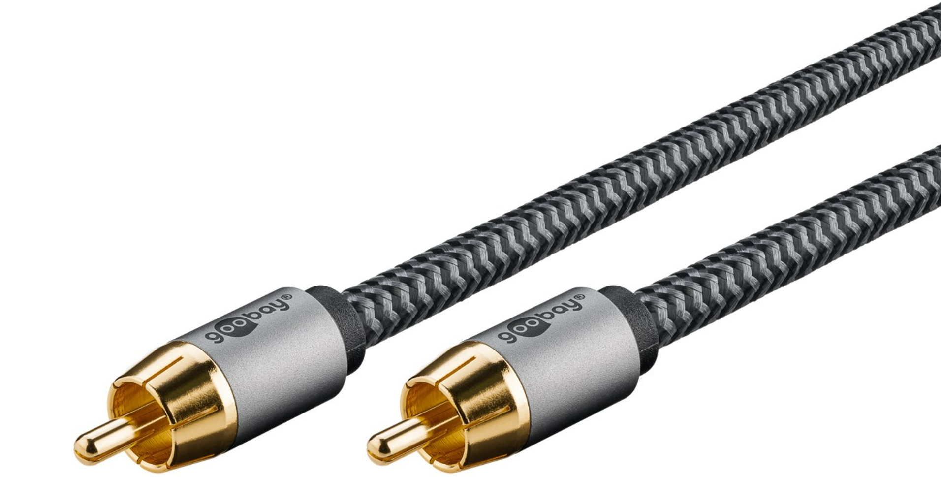 Premium Mono-Cinchkabel, scharz/silber