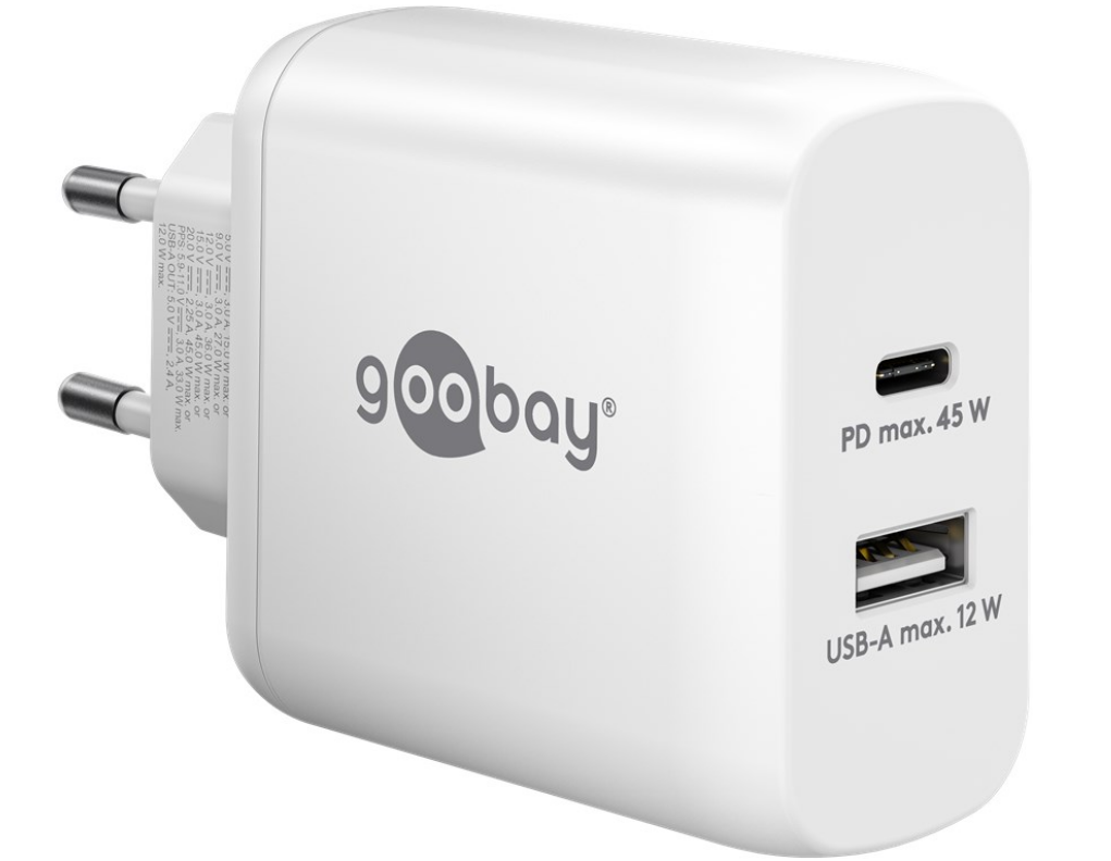 USB-C™ PD GaN Dual-Schnellladegerät (45 W)