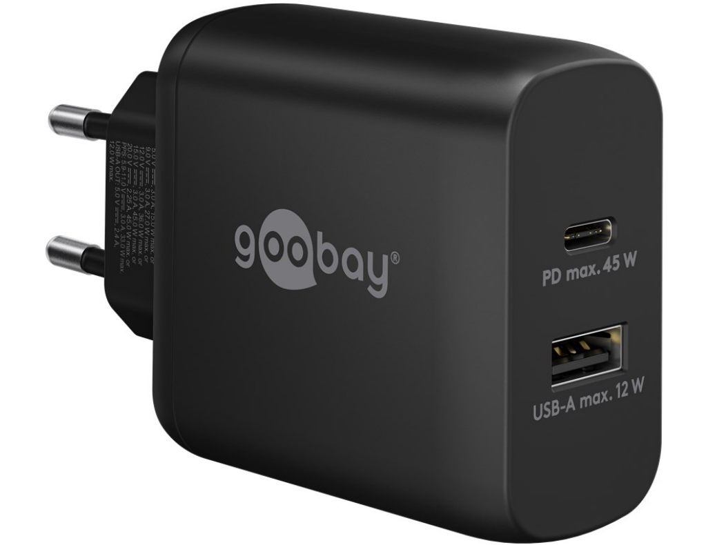 USB-C™ PD GaN Dual-Schnellladegerät (45 W)