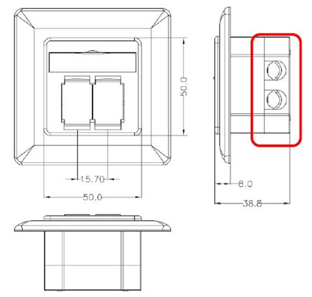 Boîte d'encastrement CAT 6A (UP), blanche