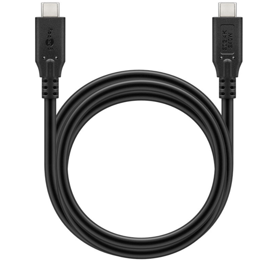 USB-C™-Kabel, USB4™, 240 W, 20 Gbit/s, schwarz