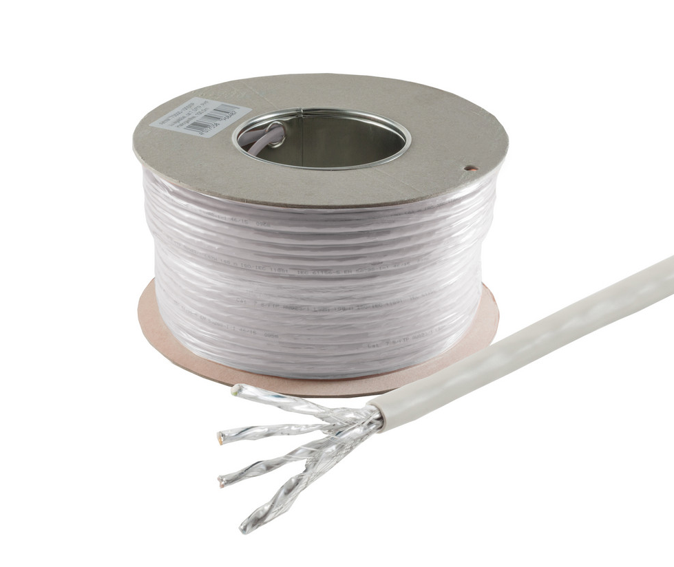 Câble patch Cat.6, S/FTP, vrac, LSZH, gris, 25 m