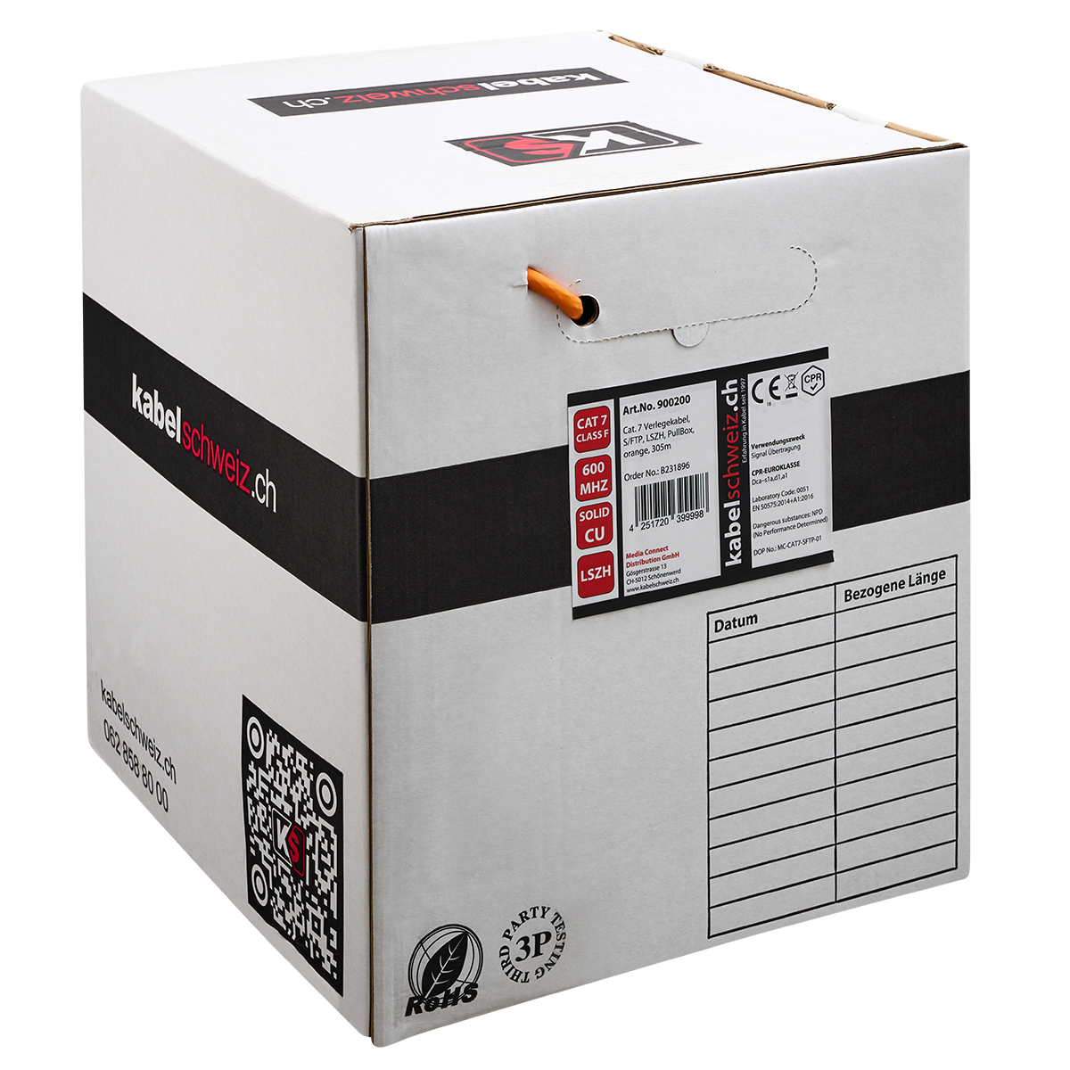 Câble d'installation CAT 7 S/FTP 23AWG 4 PAIRES LSZH 305m