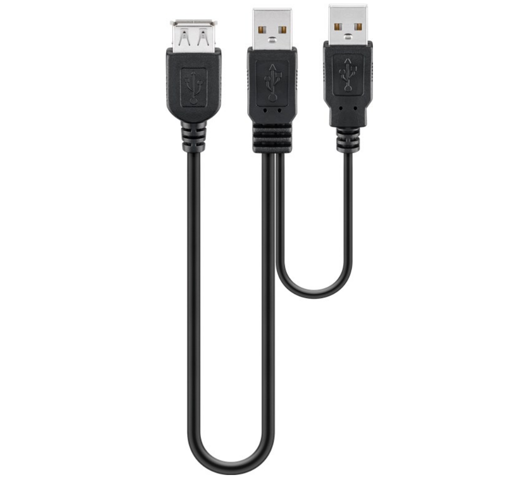 USB 2.0 Hi-Speed Dual-Power Kabel, schwarz