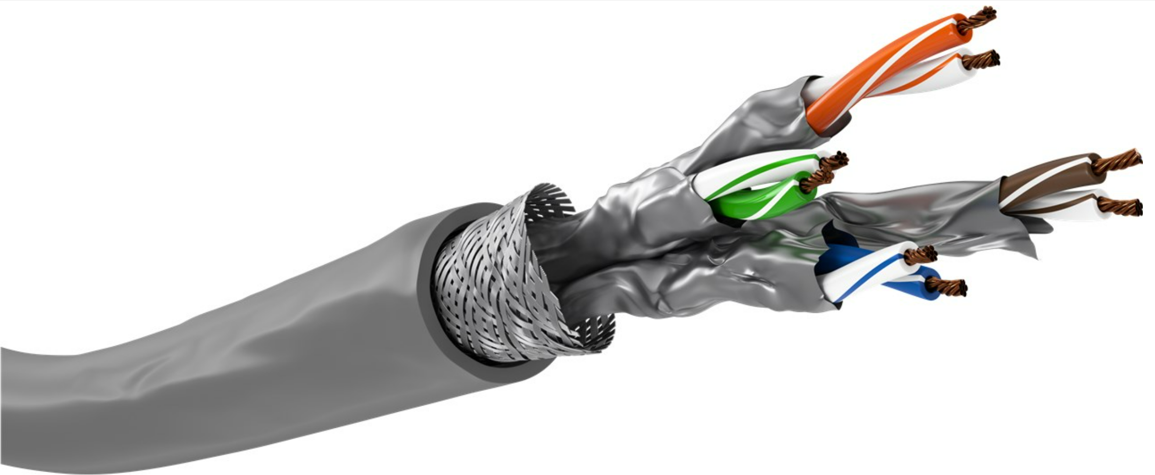 CAT 6A Netzwerkkabel, S/FTP (PiMF), grau