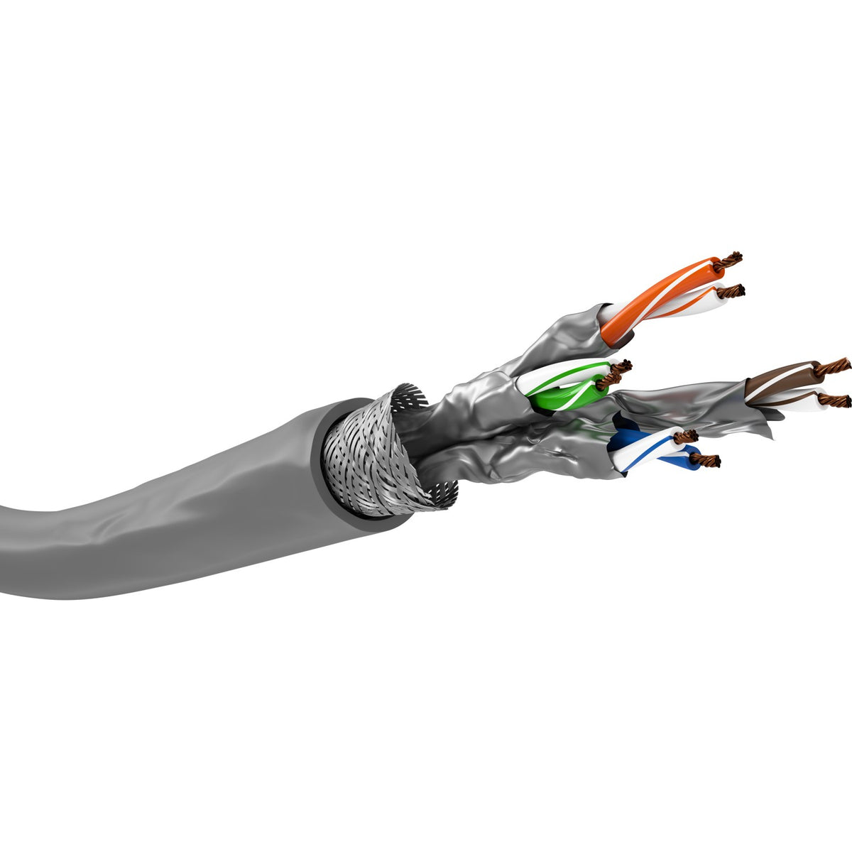 CAT 6A Netzwerkkabel, S/FTP (PiMF), grau