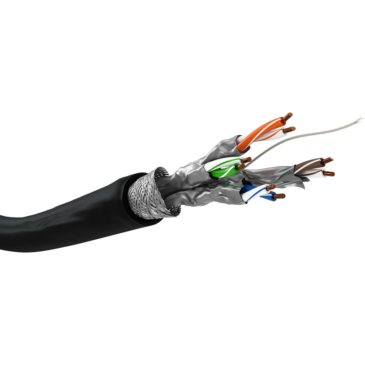 CAT 7 Outdoor Netzwerkkabel, S/FTP (PiMF), schwarz