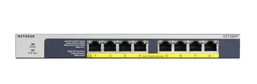 Netgear PoE+ Switch GS108PP 8 Port