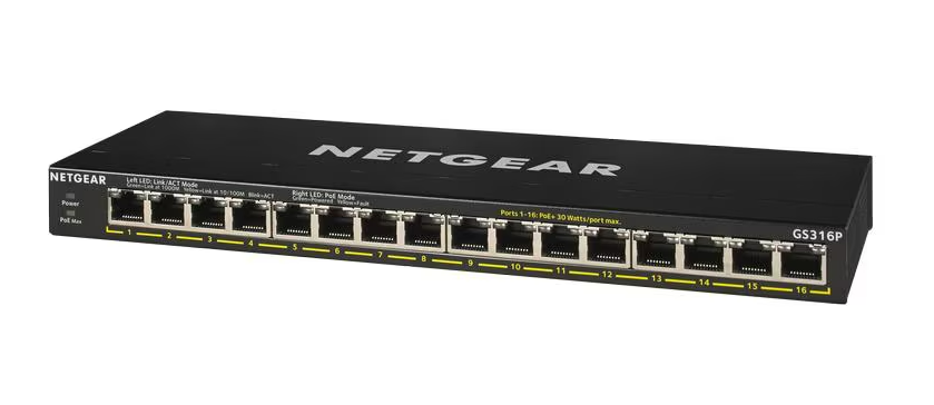 Netgear PoE+ Switch GS316P-100EUS 16 Port