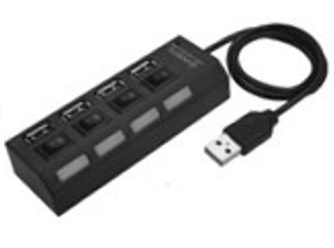 4 Port USB 2.0 HUB mit Schalter und LED Anzeige