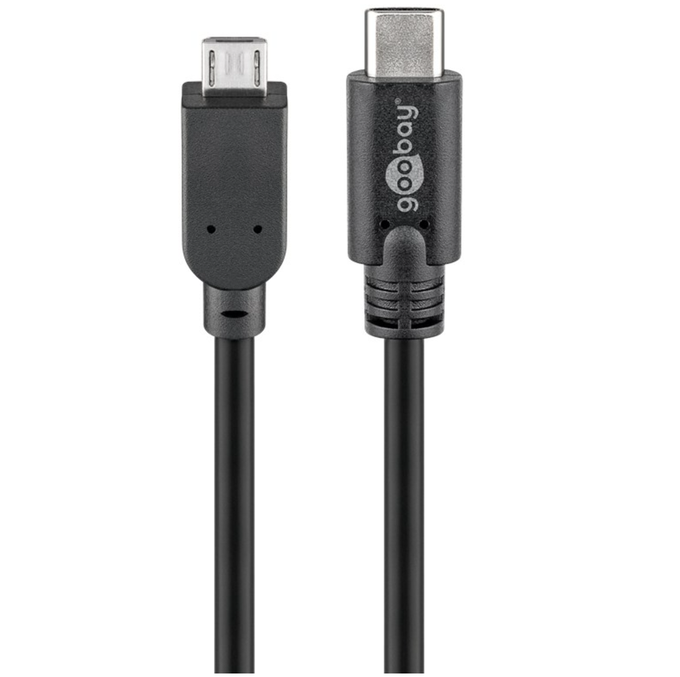 Câble USB 2.0 USB-C vers Micro-B 2.0, noir