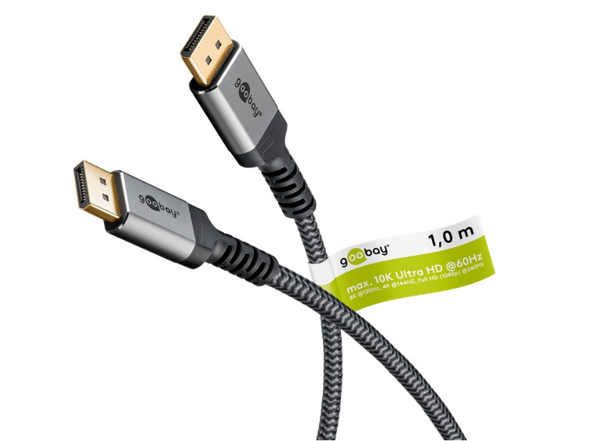 Premium DisplayPort-Kabel 2.0/2.1, 16K/60Hz, 80 Gbit/s, CU