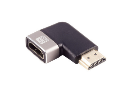HDMI-Adapter, 90° Winkel links, 8K60Hz, Metall