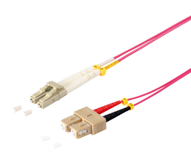 Duplex Patchkabel LC/SC 50/125µ, OM4 violett