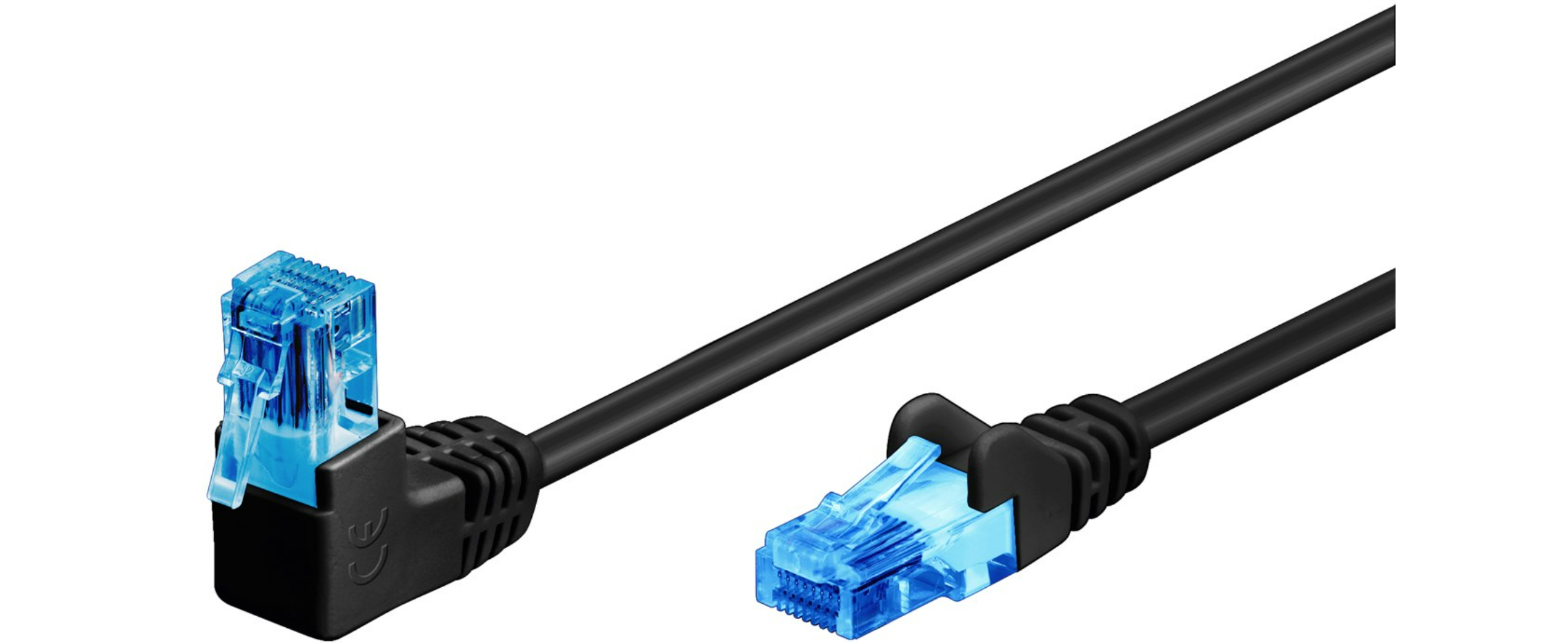 Câble patch CAT 6A 1x coudé à 90°, U/UTP