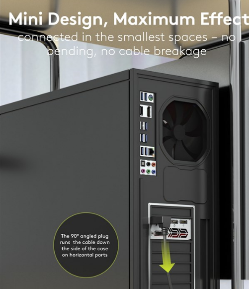 Diagonal 90°-DisplayPort-Kabel 2.0/2.1, 8K/144Hz, 54 Gbit/s, CU