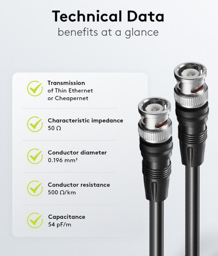 Verbindungskabel BNC (RG58), geschirmt