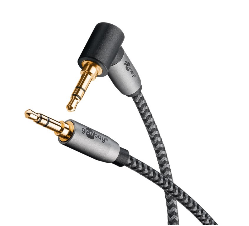 Premium Audio Verbindungskabel AUX, 3,5 mm stereo, 90°