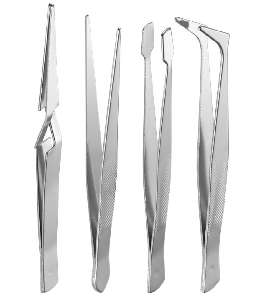 Set pinzette 4 pezzi