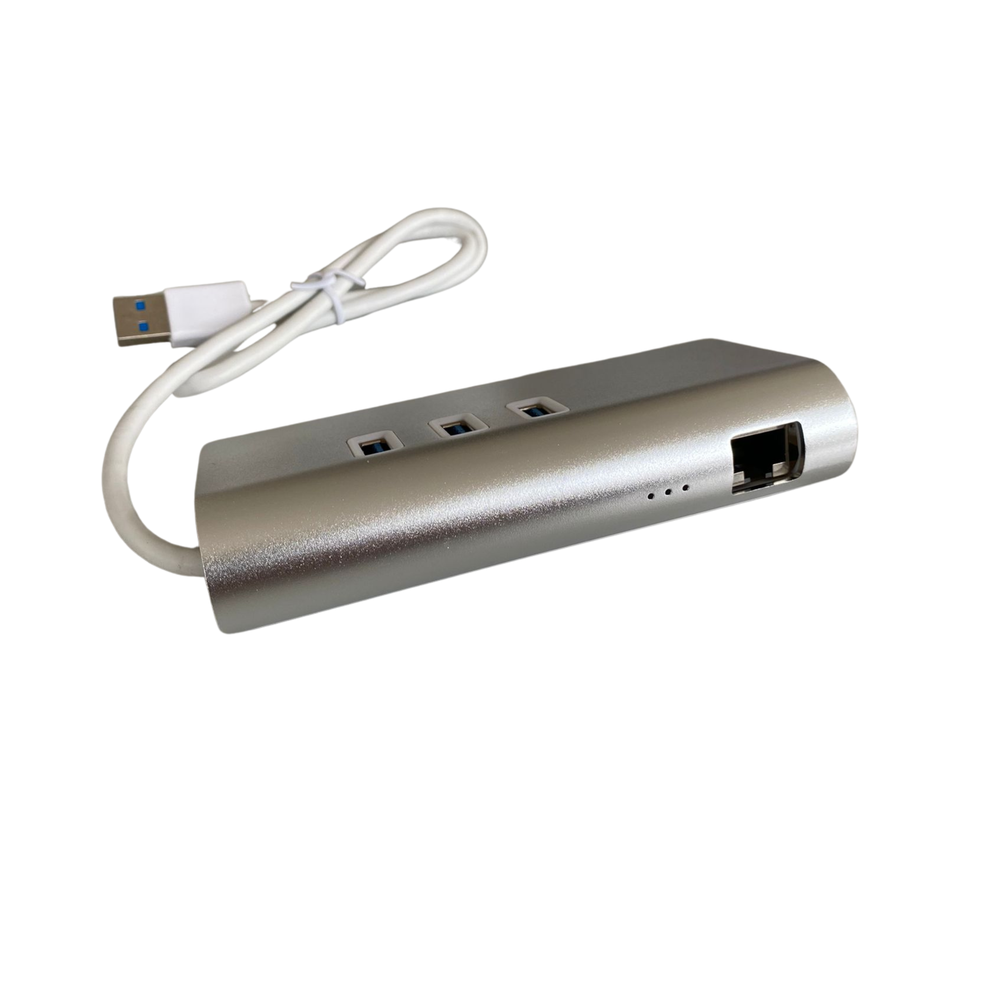 3 Port USB 3.0 HUB mit RJ45 Netzwerkanschluss Aluminium-Design