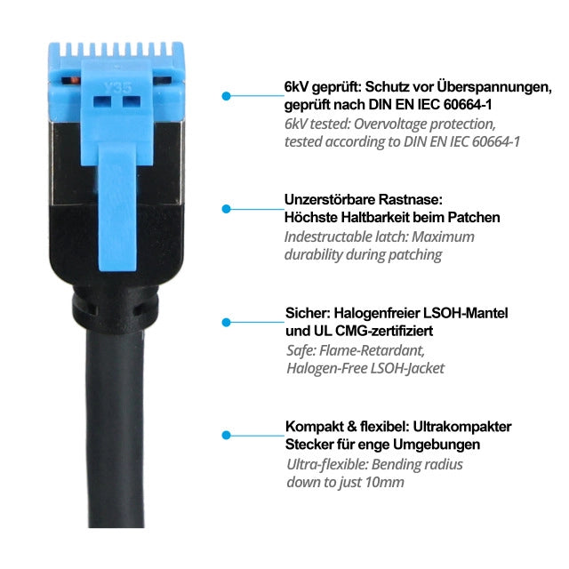 RJ45 Patchkabel Cat.6A U/FTP LSOH VariFlex 6kv UL CMG