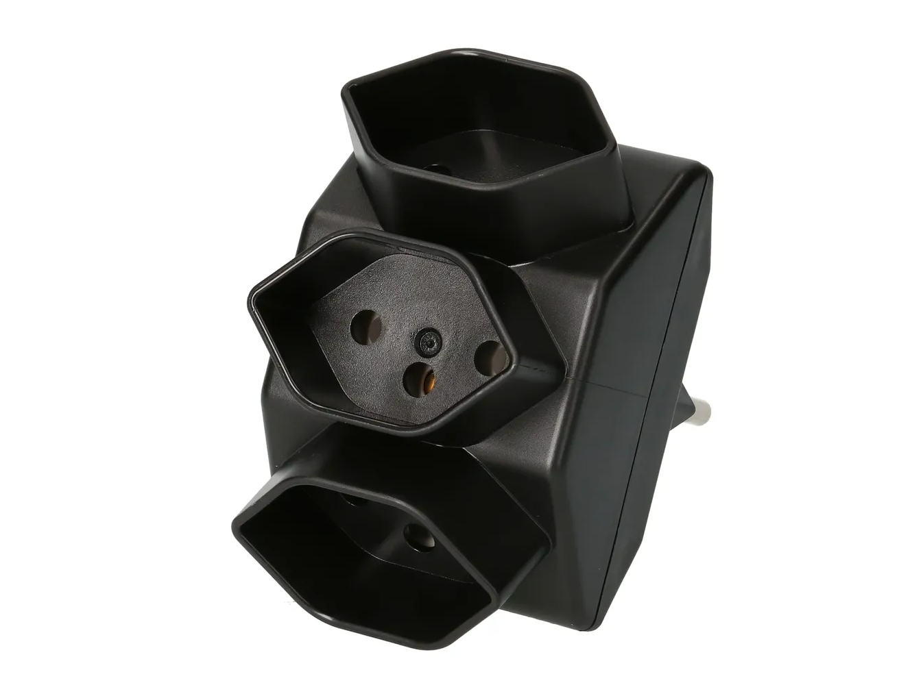 Fiche de dérivation 3x type 13/ 3 broches noir