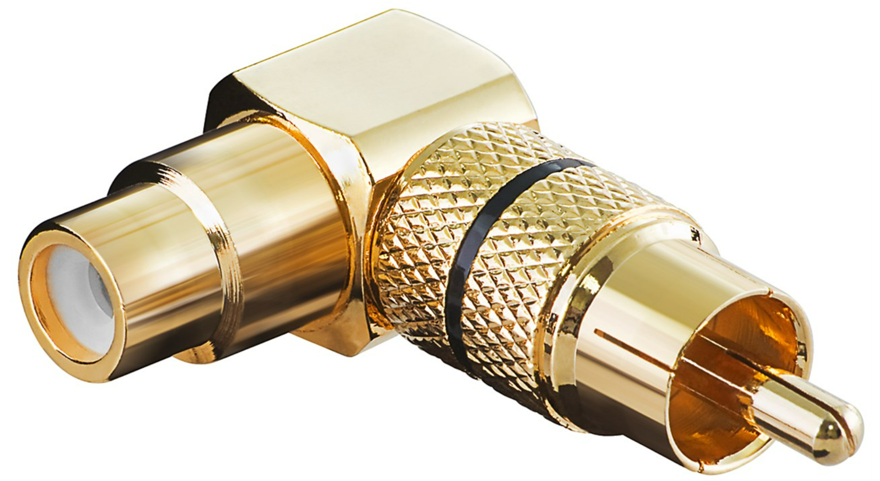 Cinch-Adapter 90°, Goldausführung (10 Stück)