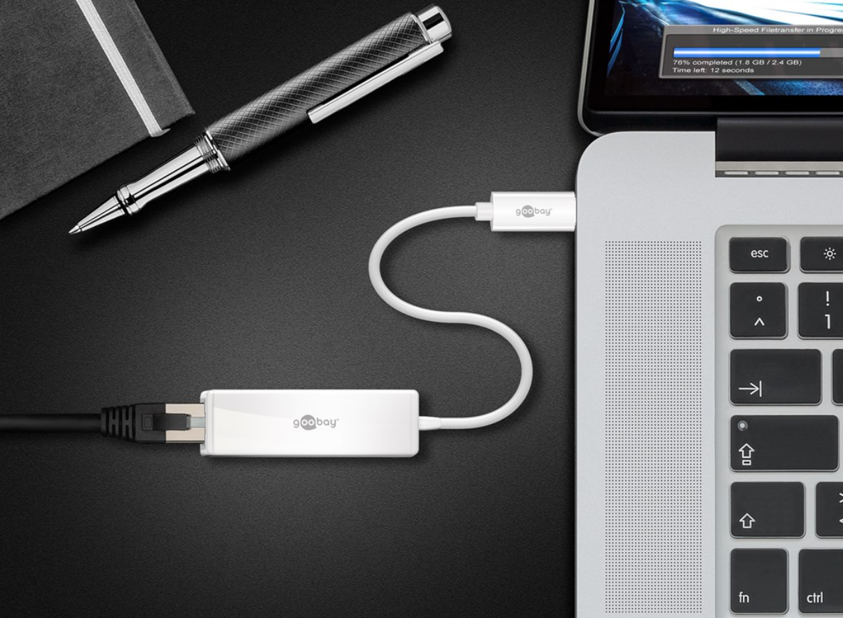 Adaptateur USB-C RJ45, blanc