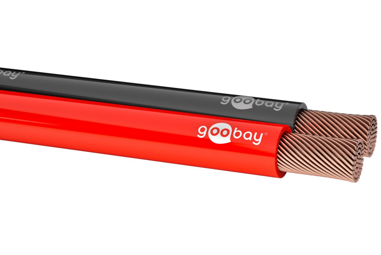 Câble haut-parleur rouge, noir CU, section 2 x 1,5 mm²