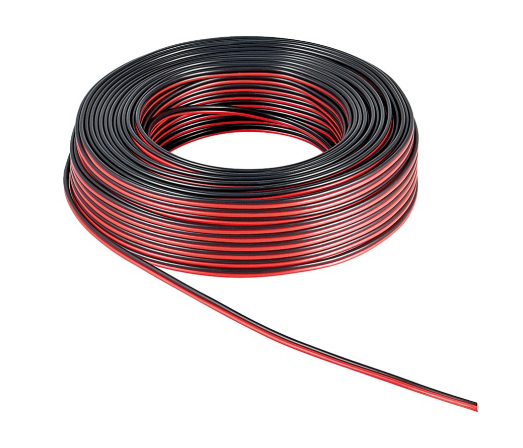 Cavo per altoparlanti rosso; CU nero, sezione 2 x 0,75 mm²