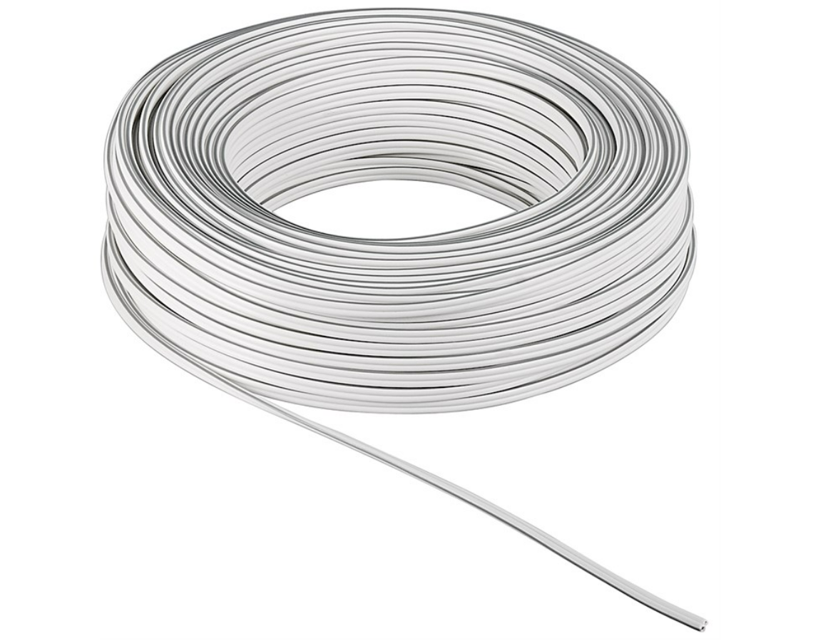 Cavo per altoparlanti CCA bianco, sezione 2 x 0,75 mm²