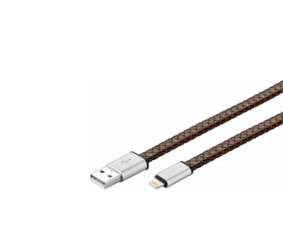 EchtLeder USB Sync- & Ladekabel 1mfür Geräte mit Apple Lightning Connector geeignet