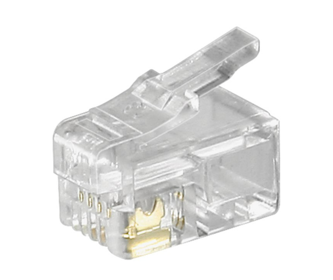 Fiche Western RJ10 pour câble plat, 4 broches