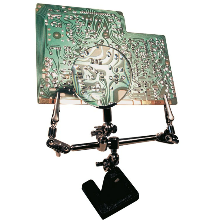 Aide au soudage / troisième main avec loupe grossissement 2,5x