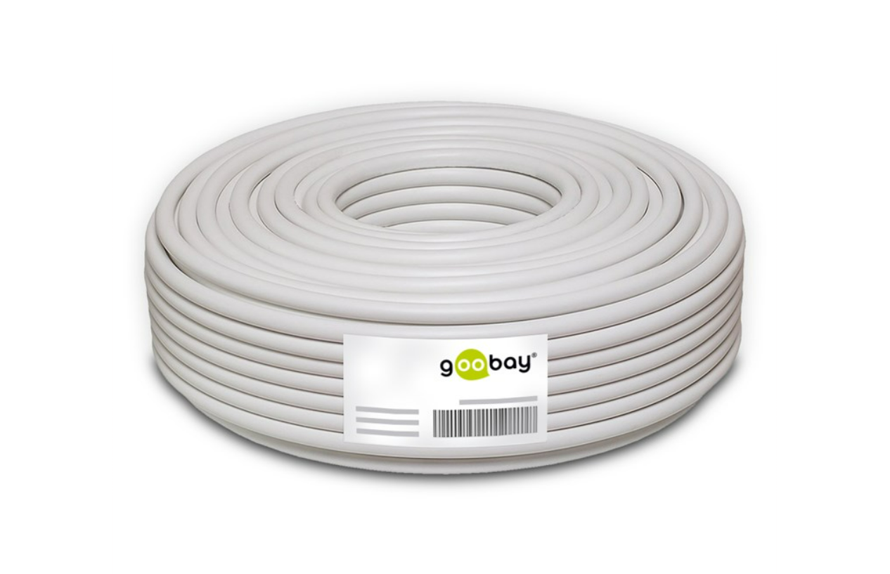 Câble coaxial SAT 100 dB, double blindage, CCS