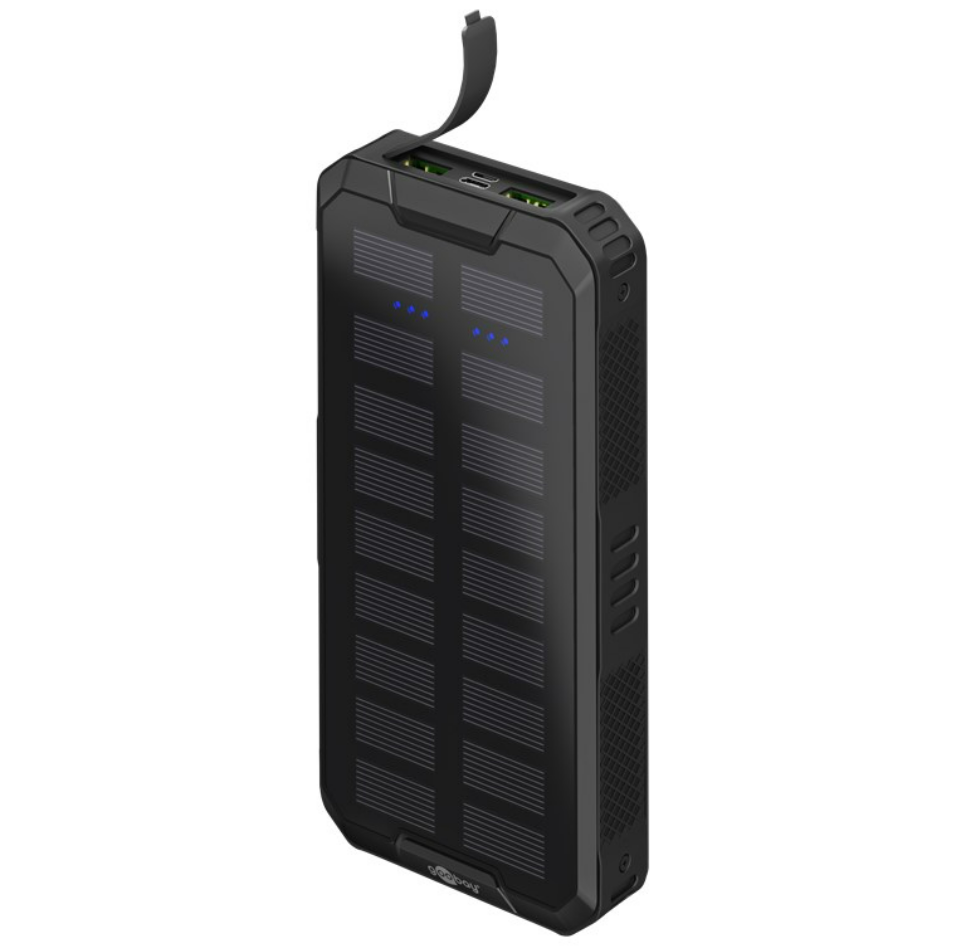 Outdoor Schnelllade-Powerbank mit Solar 20.000 mAh (USB-C™ PD, QC 3.0)
