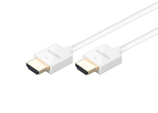 HDMI haute vitesse ultra fin avec Ethernet, A vers A mâle, blanc