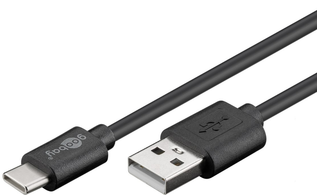 USB 2.0 Kabel USB-C auf USB A, schwarz